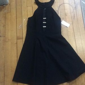 Mini dress with golden bars